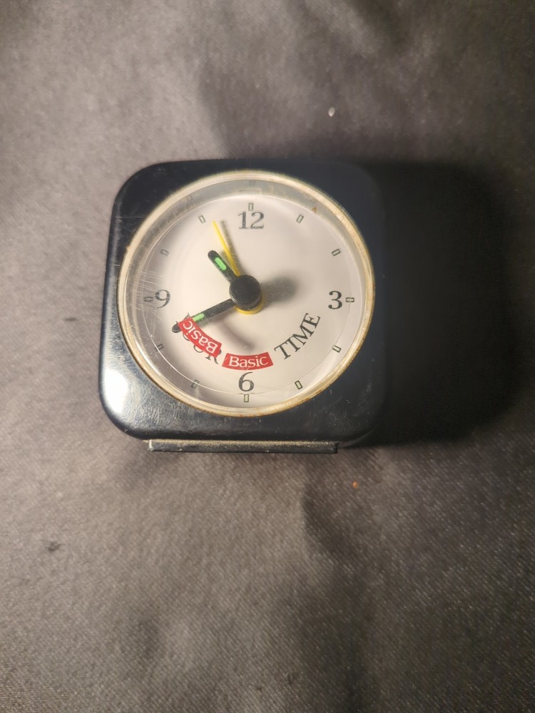 Vintage BASIC Cigarettes Promo Travel Alarm Clock Your Basic Time Works
