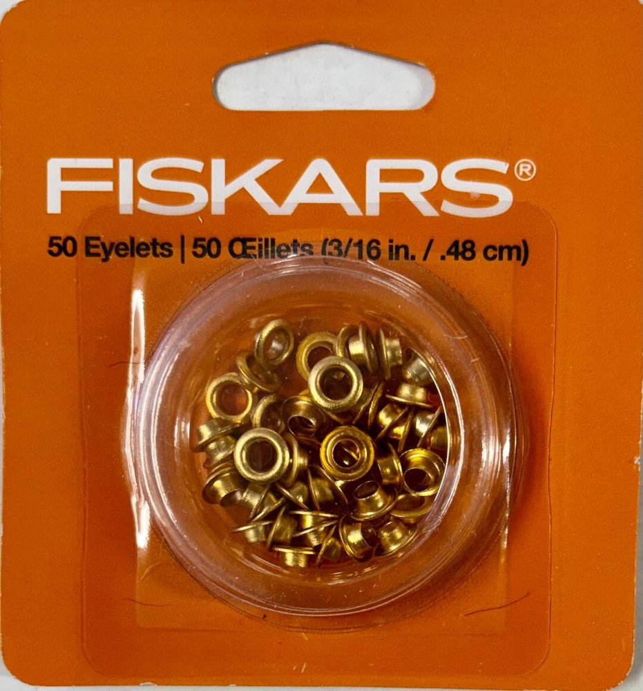 Fiskars Eyelets ~ Gold ~ 50 Pc