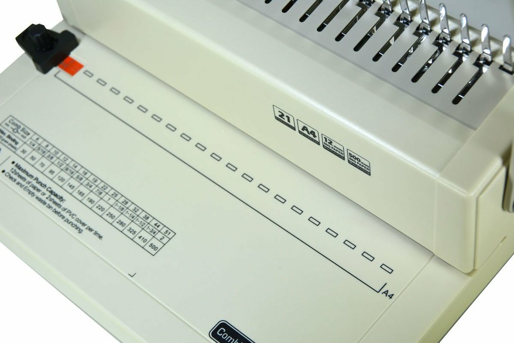 Binding Machine Model C-12M Free Box of 100 PCS 5/16” Comb Binding Spines