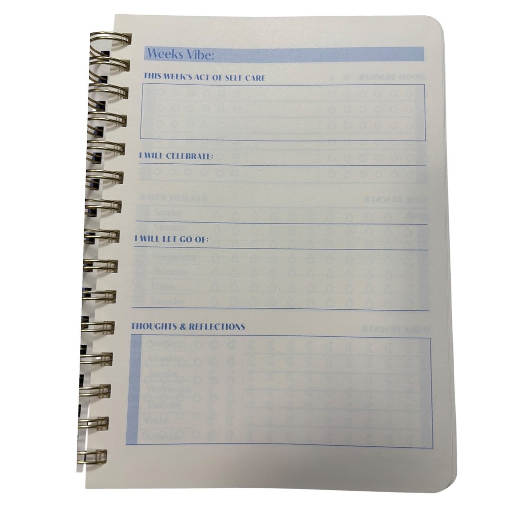 Spritz Guided Journal Rainbow Wave Gold Wire Bound Planner Note Pad 8 x 6 New