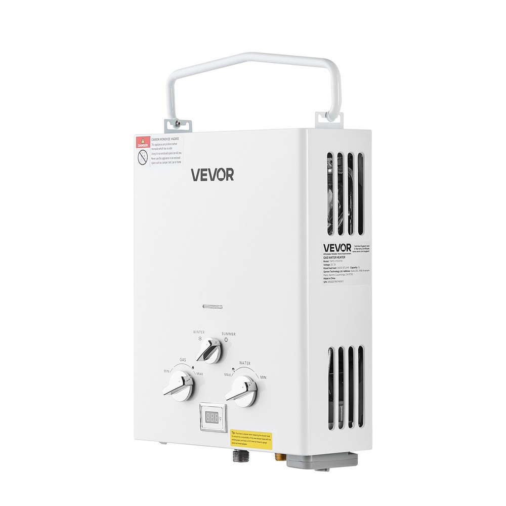 VEVOR Portable Propane Water Heater 5L Tankless with Water Pump for RV Camping