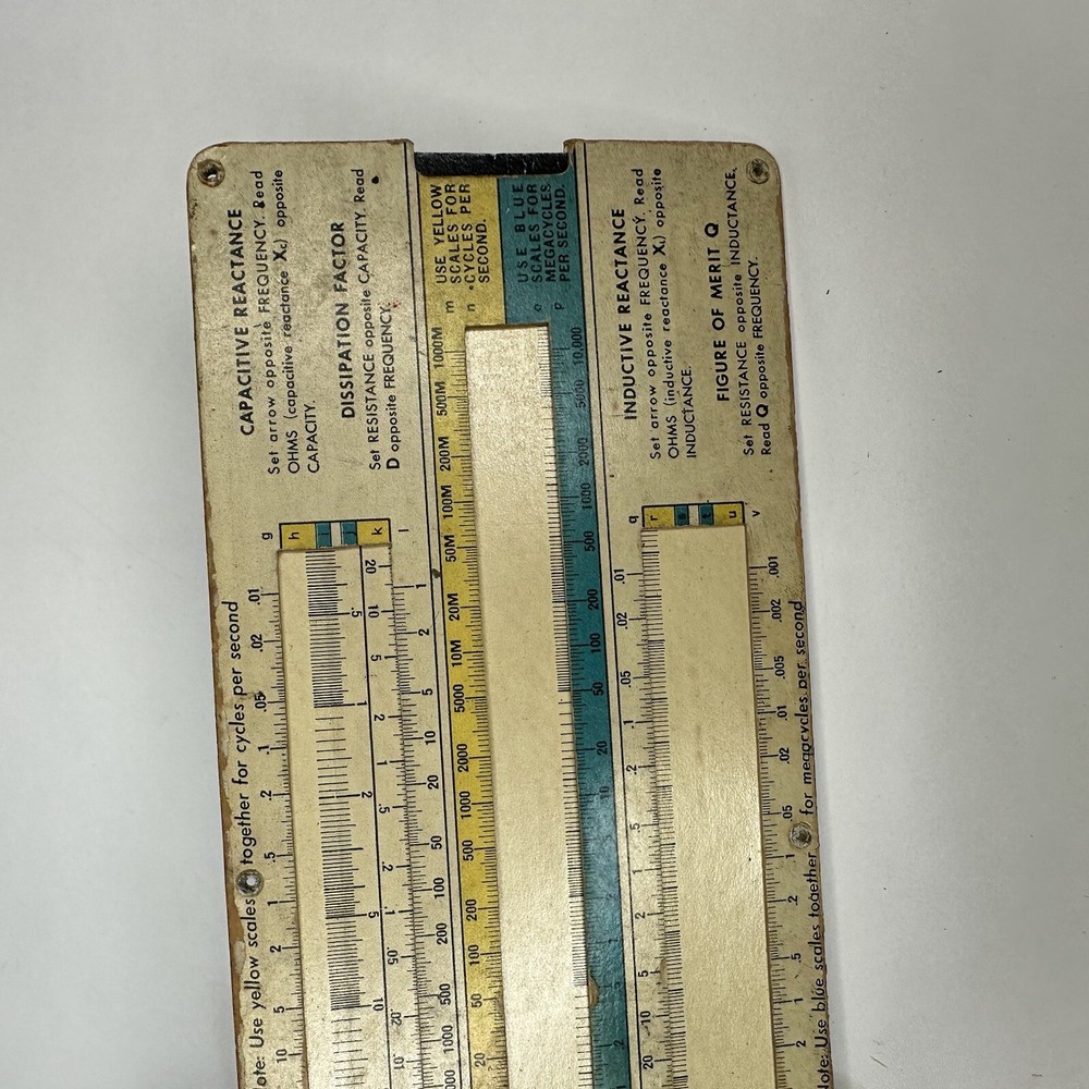 Vintage - Shure Brothers Reactance Slide Rule Capacitive Inductive