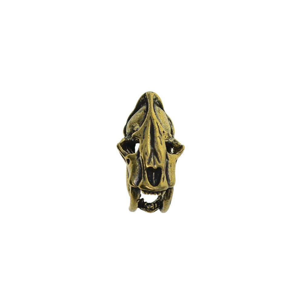 3D Brass Dinosaur Sabretooth Skull Head Pin Batch Button Screw Back EDC DIY