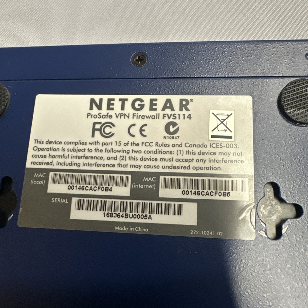 NETGEAR FVS114 ProSafe VPN Firewall Tested