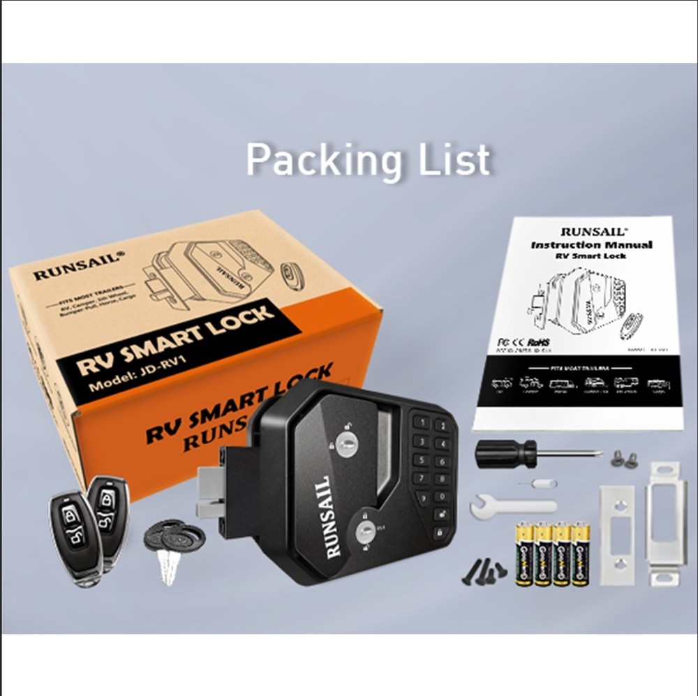 RUNSAIL RV Door Lock Keyless Entry with Password &Remote,Full Metal Construction