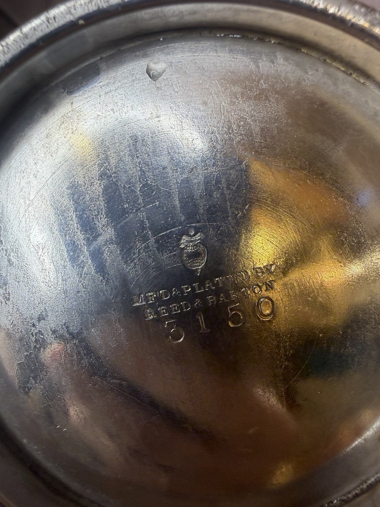 Rare 1951 Reed & Barton Silverplate 3150 Stackable Sugar & Waste Bowl Set