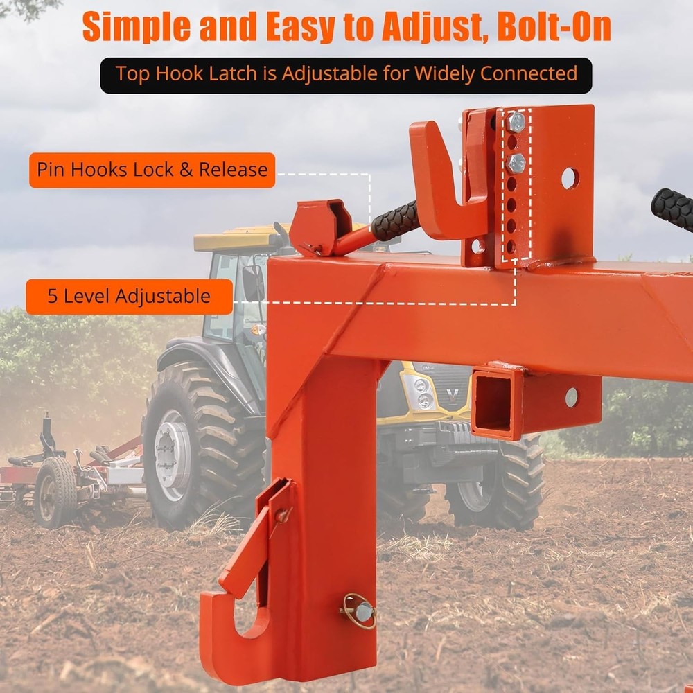 3 Point Quick Hitch Adapter For Category 1 & 2 Adjustable Bolt Tractor 3000 LBS