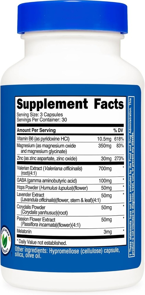 Nutricost Sleep Aid Complex 1330mg Serving (90 Capsules) - 30 Servings