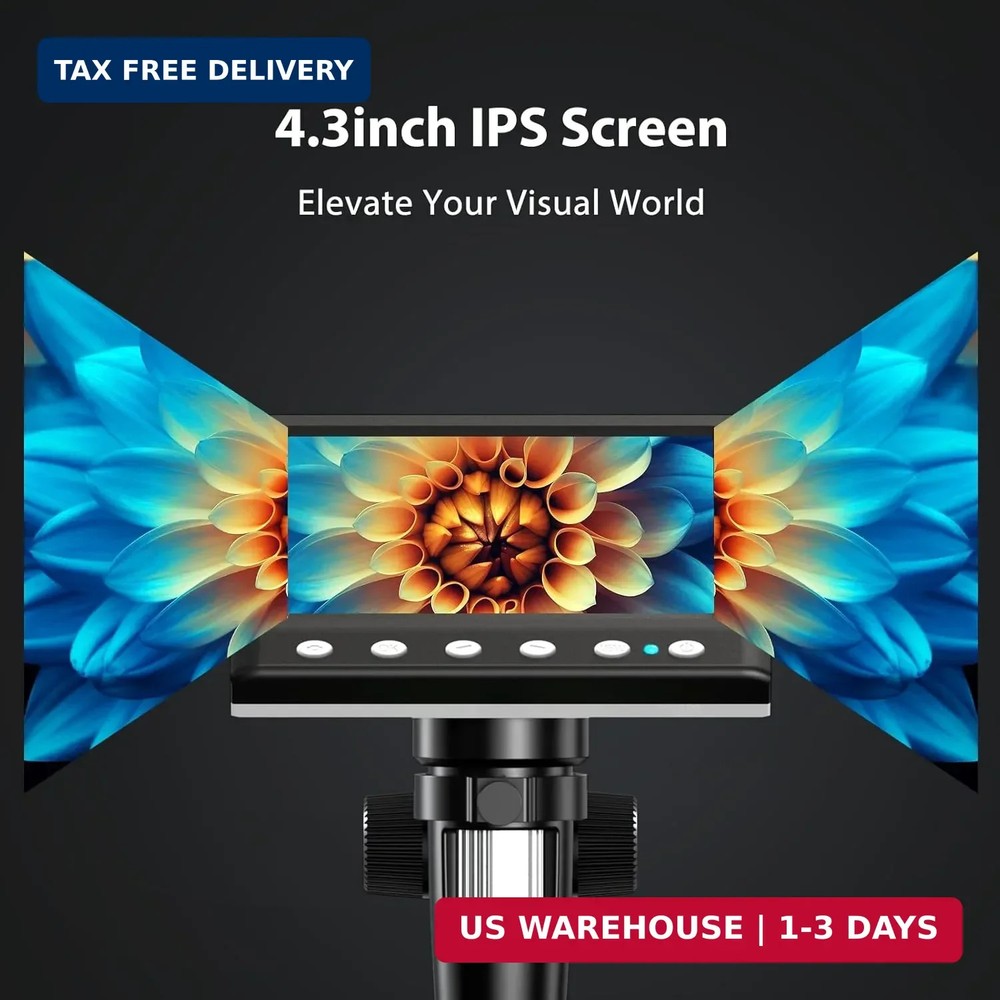 Hayve 4.3'' IPS Coin Microscope, 1000X Magnification Digital Microscope for Adul