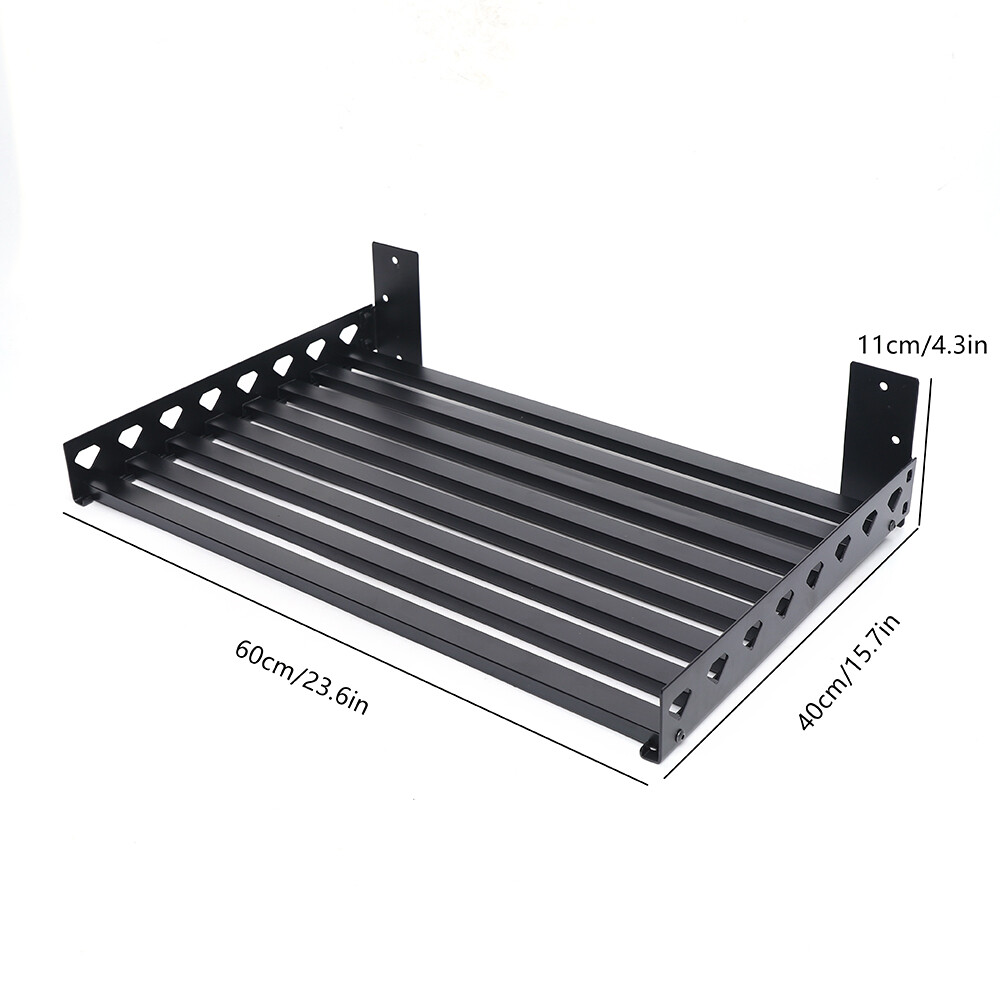 Microwave Oven Bracket Shelf Kitchen Holder Storage Rack Wall Mount with 4 Hooks