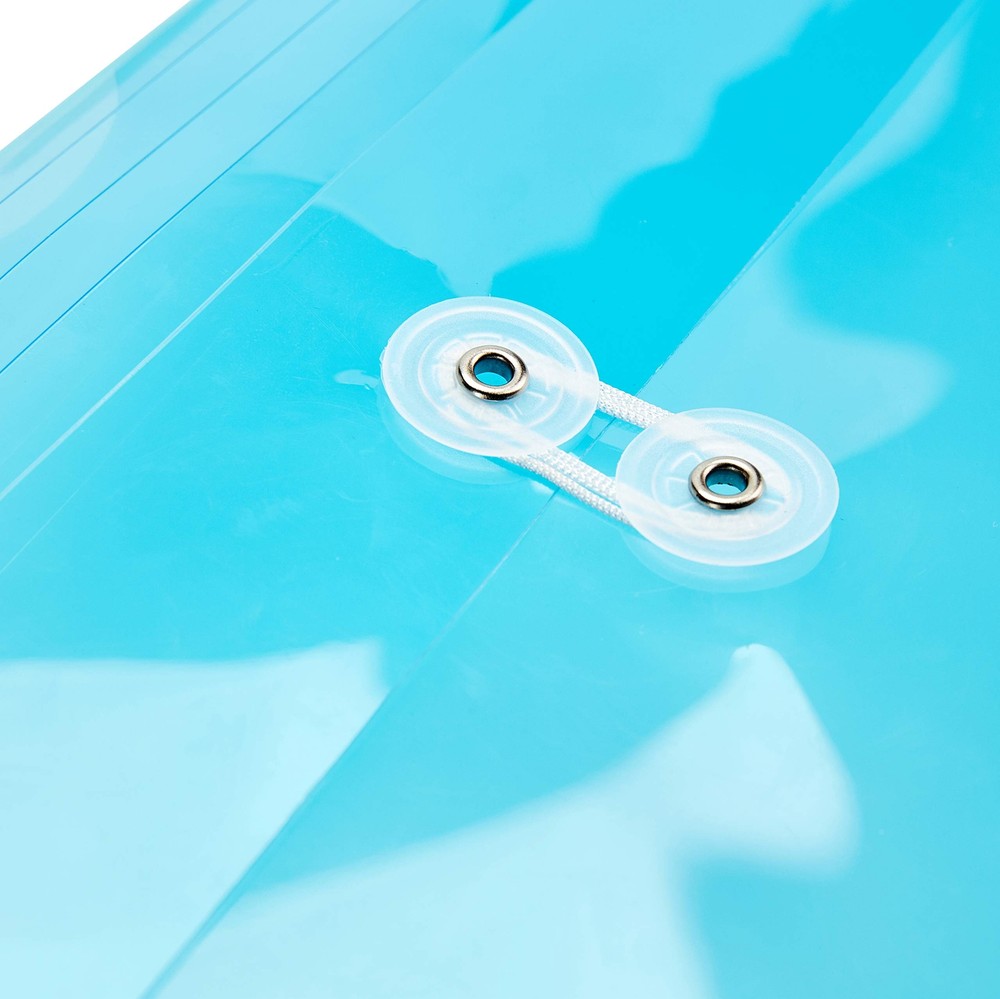 12 Pack Plastic Envelopes with String Tie Closure Clear File Folders
