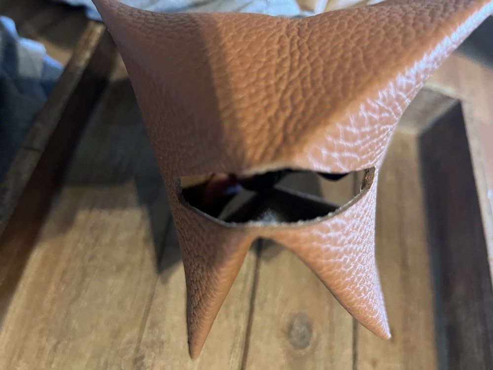 Carrot's Den Square Leather Tissue Box Cover Camel
