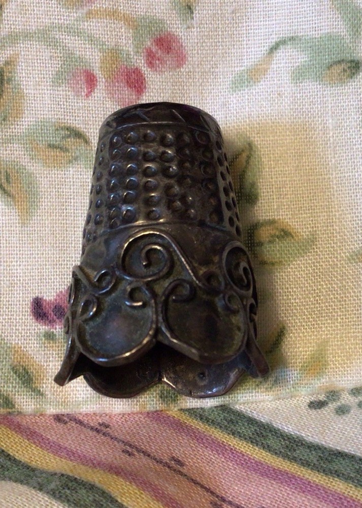 Vintage Sterling Silver Mexico Ornate Thimble