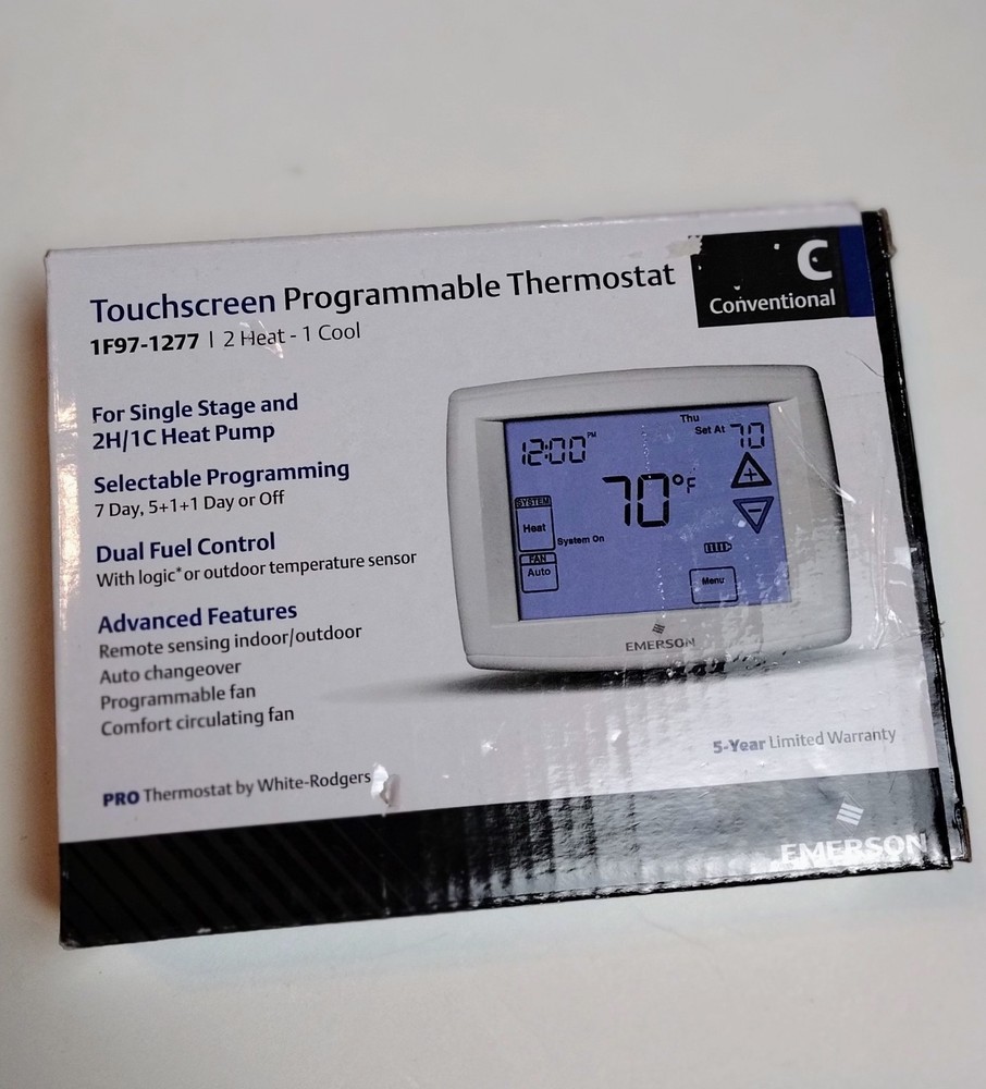 White Rodgers/ Emerson 1F97-1277 Touchscreen 7-day programmable thermostat
