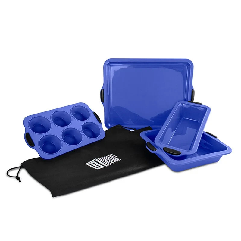 Robert Irvine 5-Piece Silicone Bakeware Set, Blue