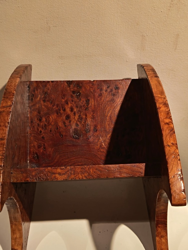 Antique Small Burr Walnut Book Trough. Excellent Condition.