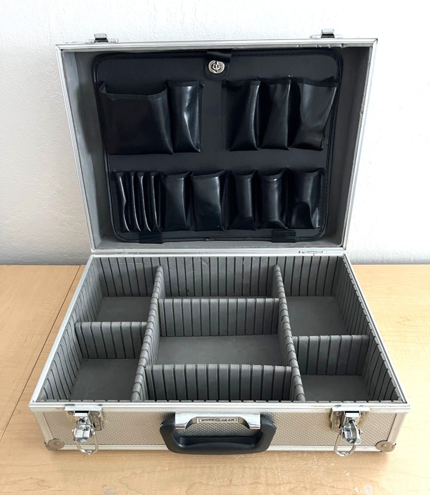 Work Gear Aluminum Frame Camera/Tool Case w/Adjustable Dividers + Tool Pallet