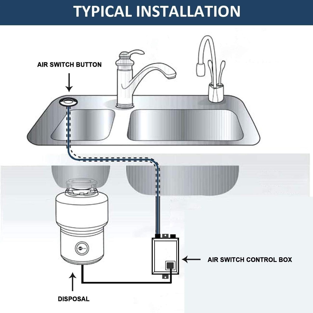 Upgraded Brushed Nickel Air Switch Button for Efficient Kitchen Waste Disposal