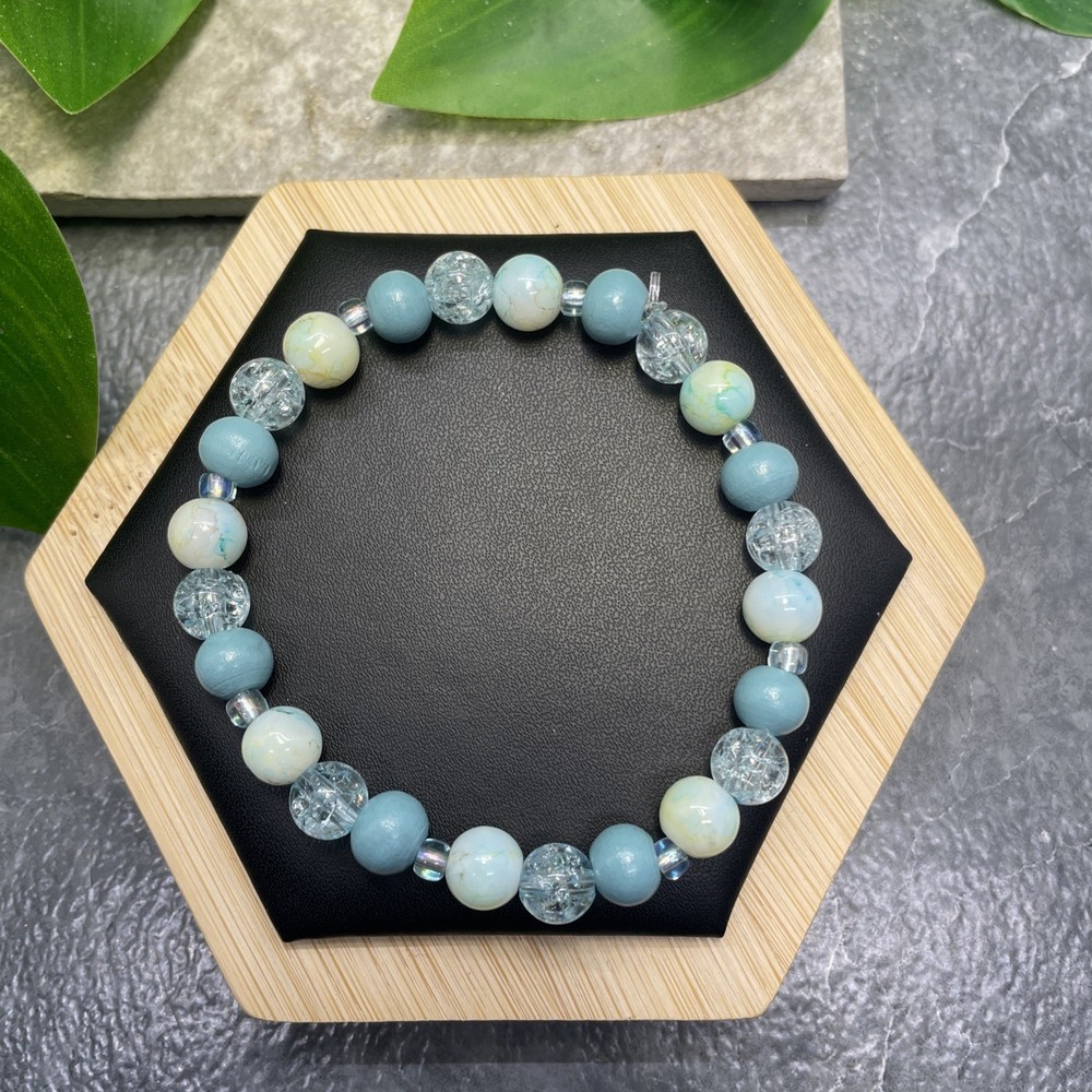 Handmade Bead Beaded Stackable 7” Plus Stretch Bracelet New Free Ship C1304
