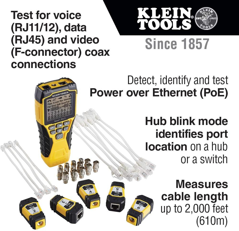 Cable Tester & Punchdown Tool Bundle for Voice, Data & Video Cables