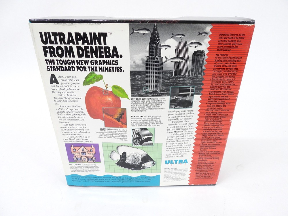 Deneba Ultra Paint Vintage Computer Software program With Box And Manual (nice)
