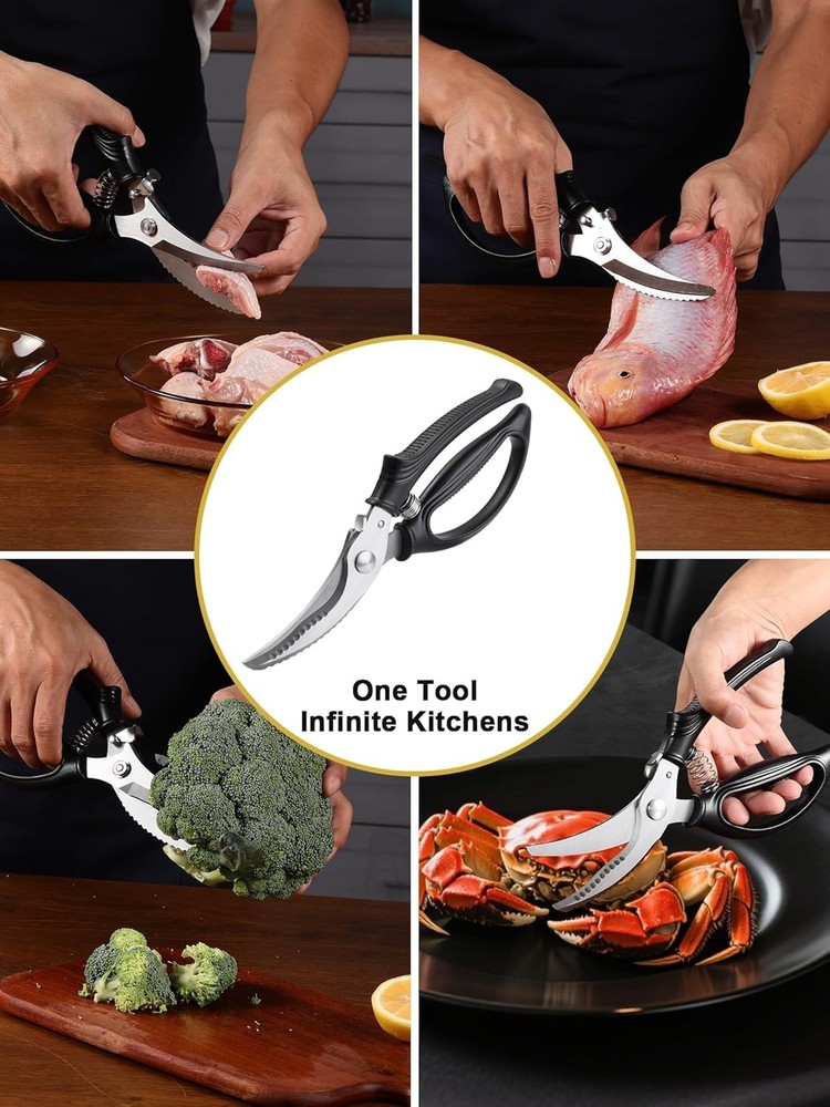 Professional Poultry Scissors with Non-Slip Handle - Multi-Purpose Cutting Tool