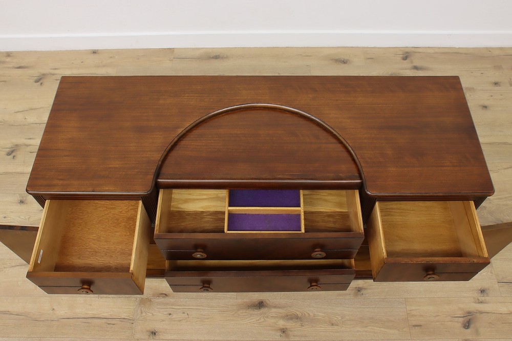 Art Deco Vintage Waterfall Buffet Sideboard Server, Globe #52199