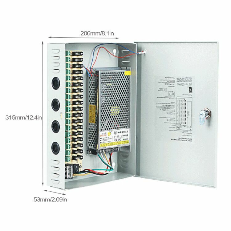 Output 30A 12V 18CH DC Distribution Box Power Supply for CCTV Security Camera