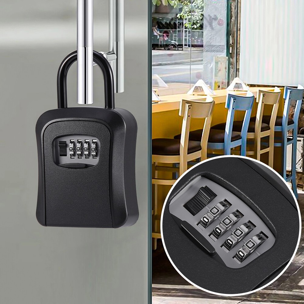 2X 4-Digit Combination Lock Box Wall Mount Security Safe Large Storag Waterproof