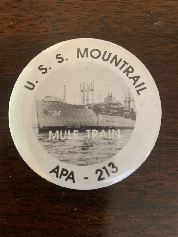 U.S.S Mountrail APA-213 Button