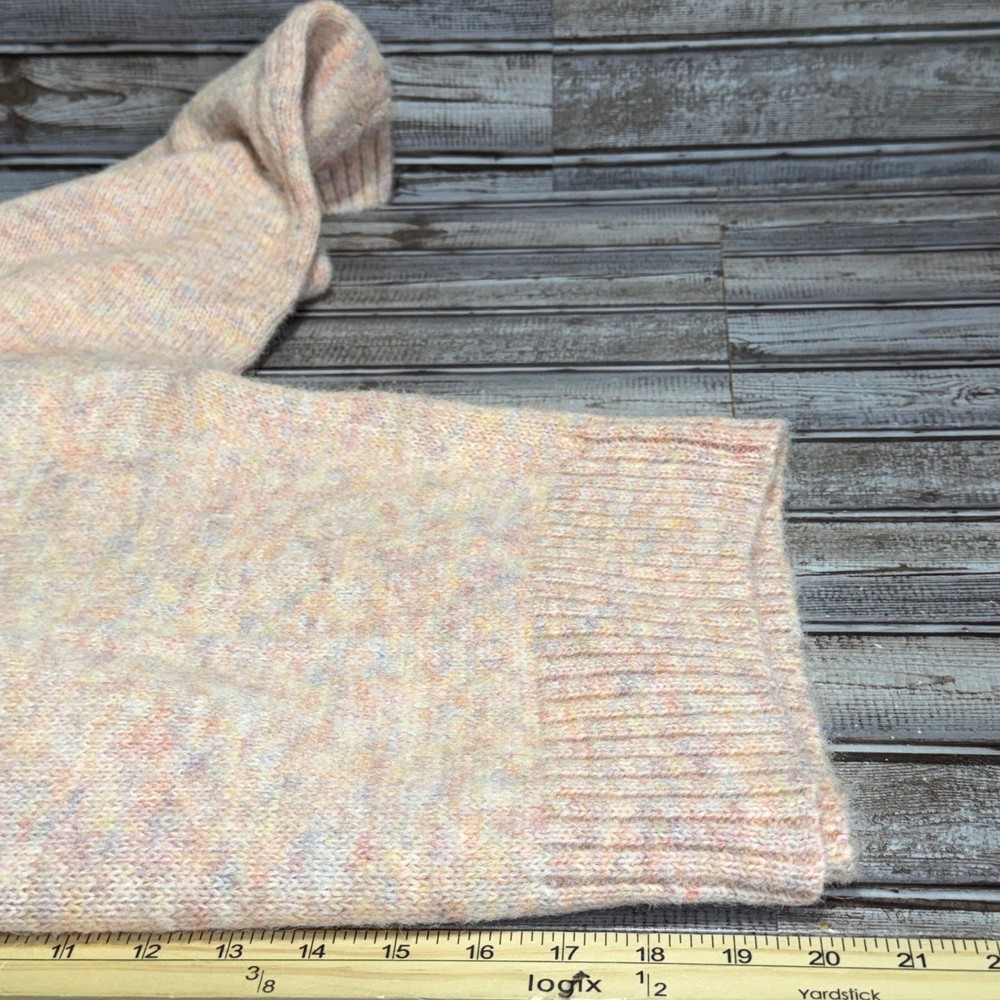 American Eagle Mock Neck Sweater Pink Multi Pastel Knit Medium NWT