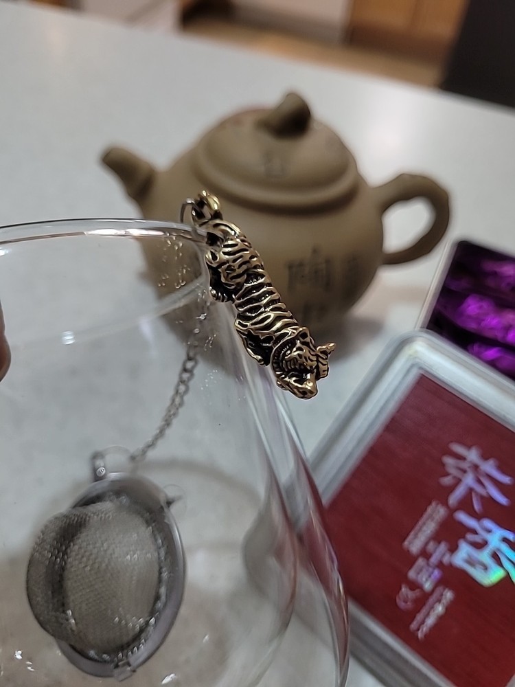 1 X Stainless Steel Mesh Tea Infuser Diffuser Strainer Steeper W/brass Tiger
