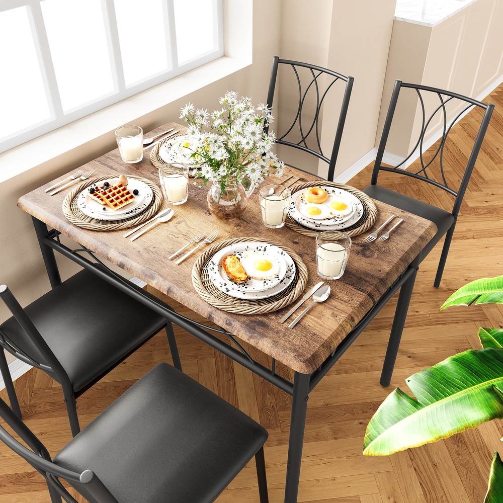 Small Dining Table Set For 4, Space Saving Dining Set Kitchen Table And 4 Chairs