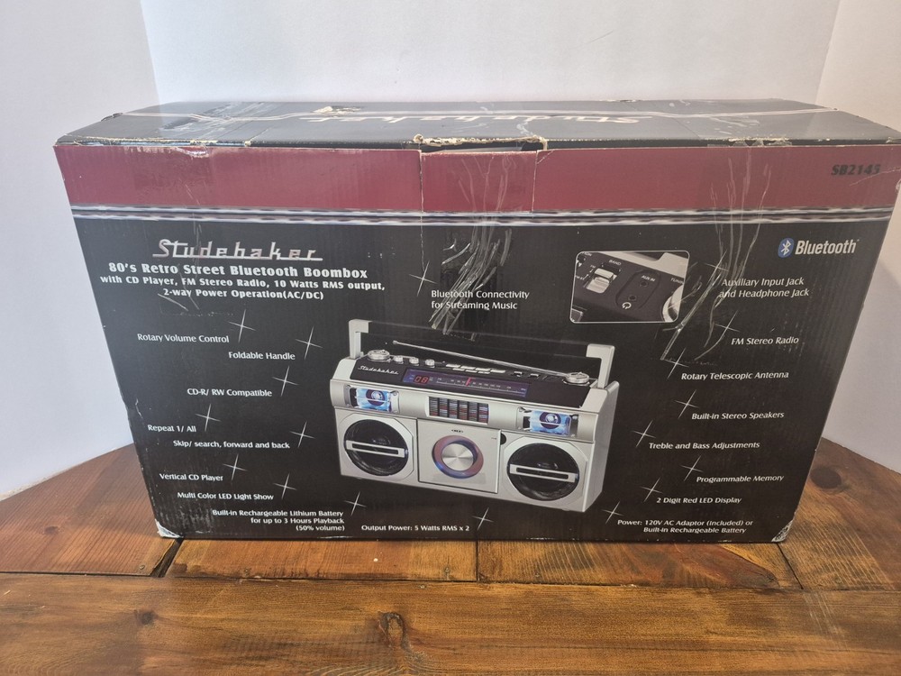 Studebaker ST2145 Master Blaster Bluetooth Boombox Radio