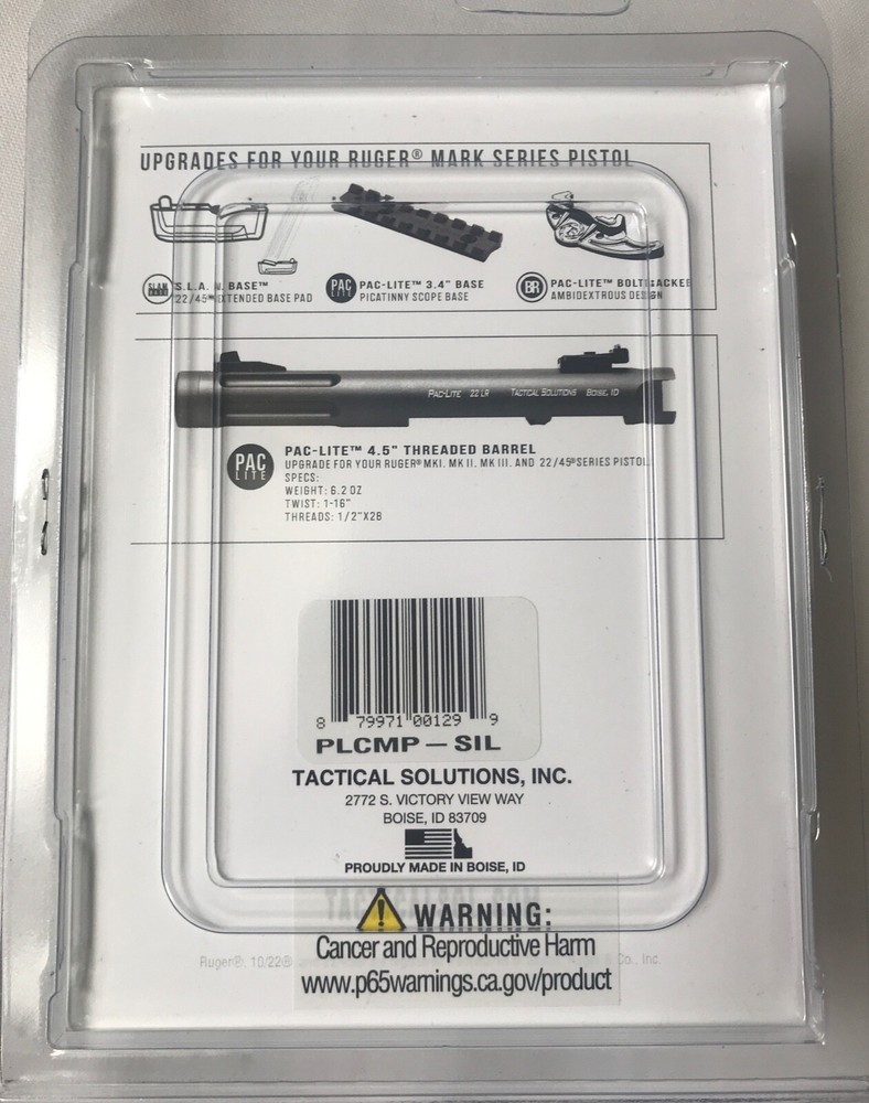 Tactical Solutions Pac-Lite 22LR Muzzle Brake 1" Compensator PLCMP-SIL silver