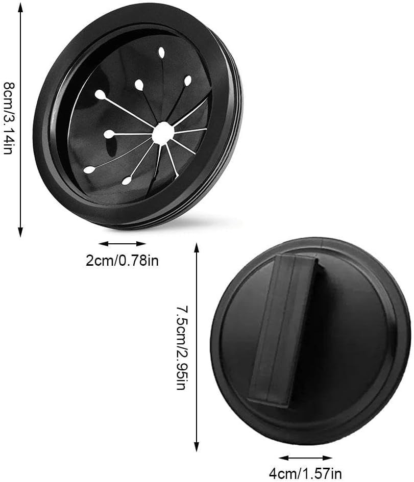 Black 3-Inch Garbage Disposal Splash Guard - Kitchen Sink Baffle Covers