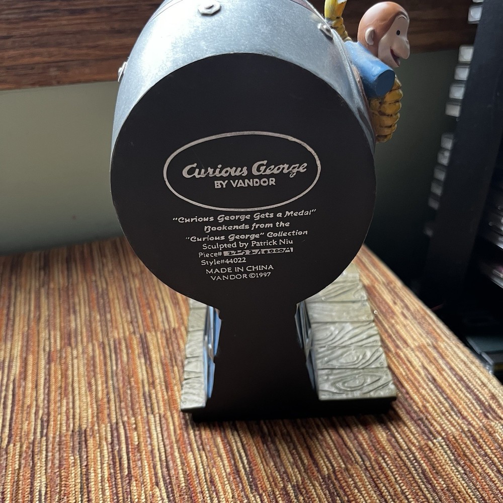 CURIOUS GEORGE ROCKET Bookends By Vandor Original 1997 Read