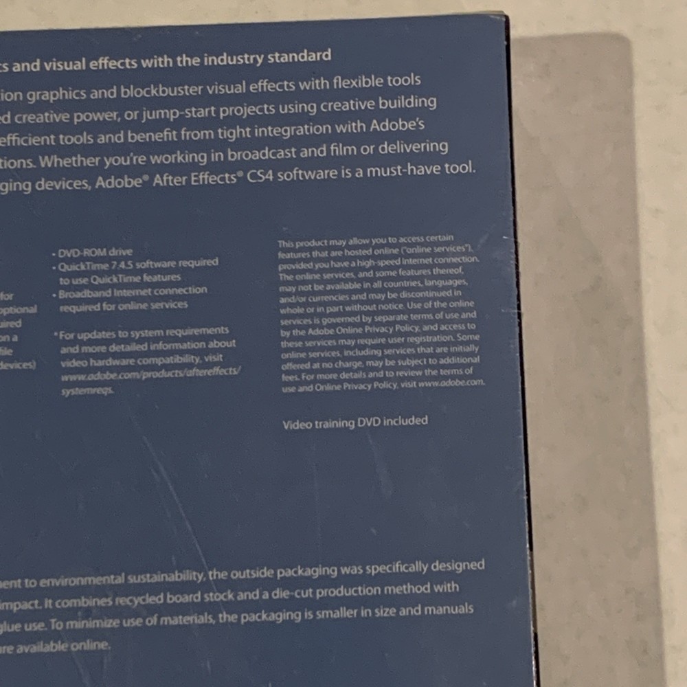 Adobe After Effects CS4 Mac OS Brand New