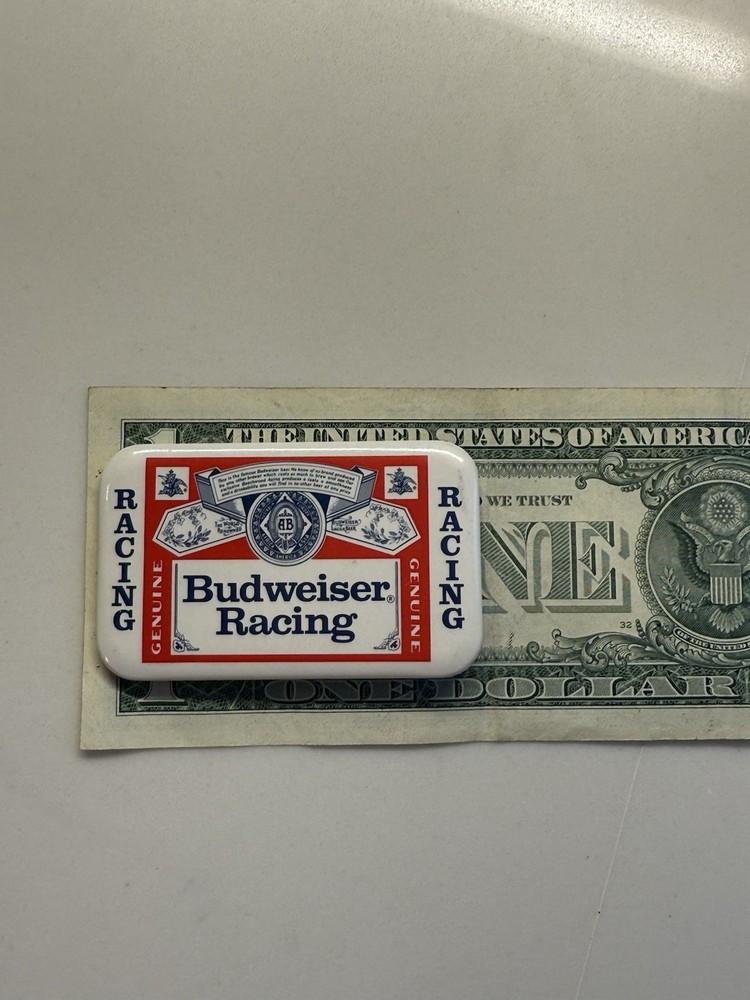 BUDWEISER RACING Button Square Vintage