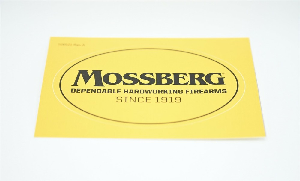 MOSSBERG LOGO STICKER DEPENDABLE HARDWORKING FIREARMS "SINCE 1919" SHOCKWAVE 500