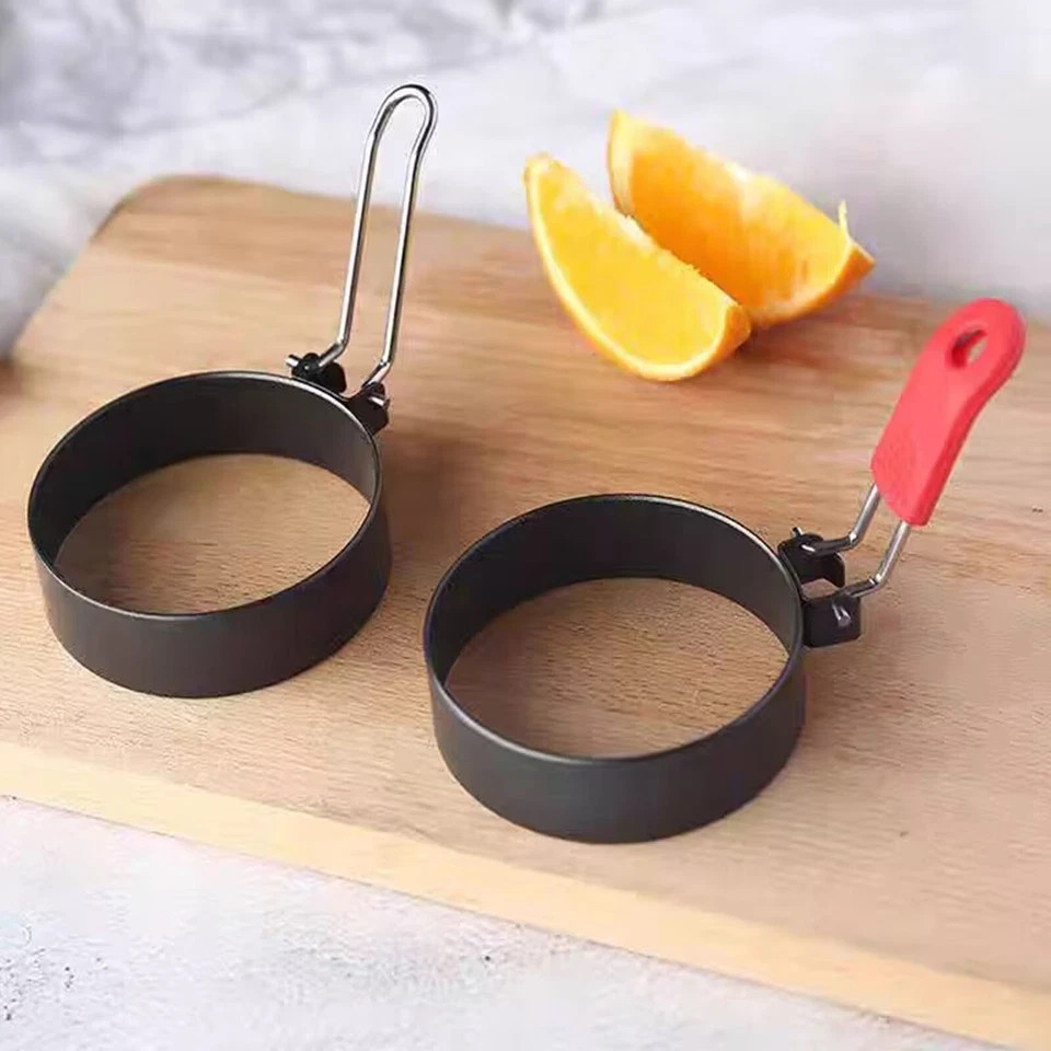 2 Pcs/Set Fried Egg Molds Kitchen Tool Stainless Egg Rings Shaper 2pk