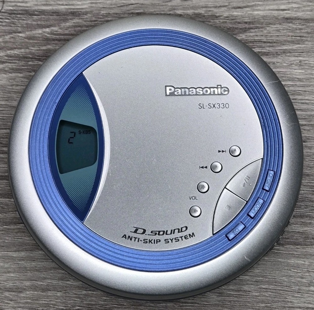Panasonic SL-SX330 Blue Portable CD Player Anti-Skip System -Tested & Working