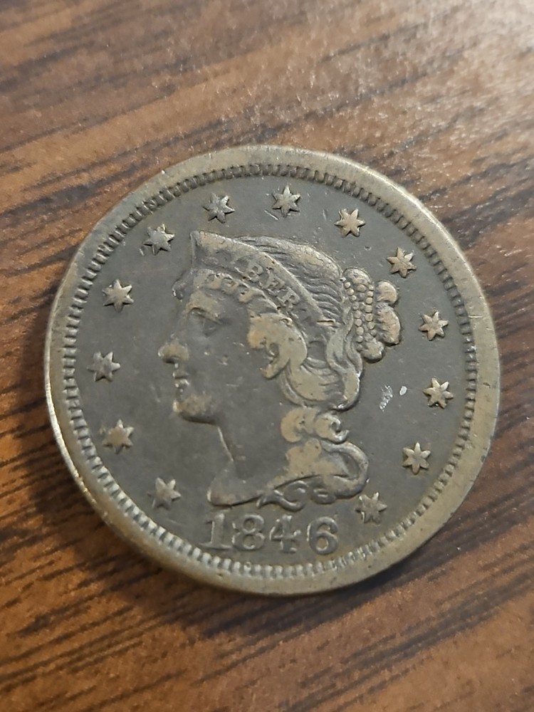 1846 Large Cent Small Date VF