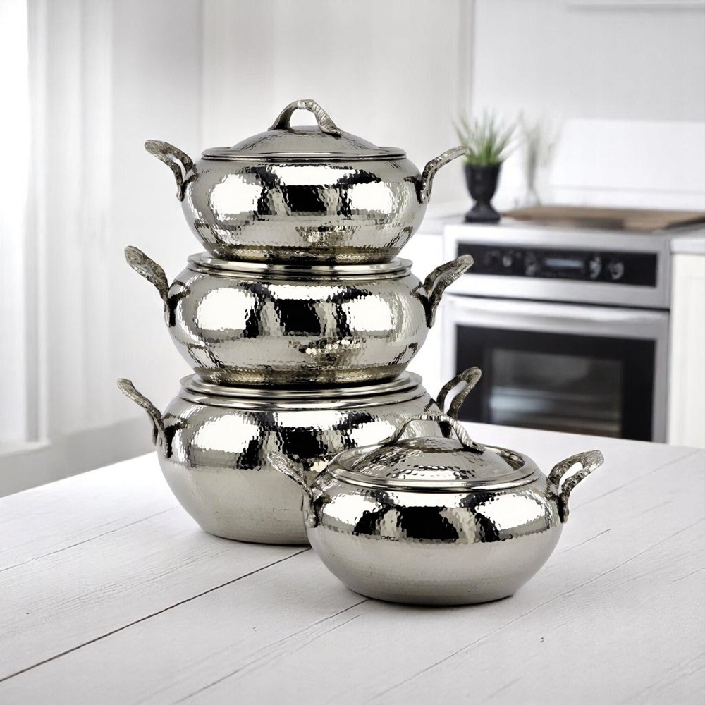 Copper Cooking Pot, Hand hammered Copper Pot Set, Copper Cookware, Copper Casser