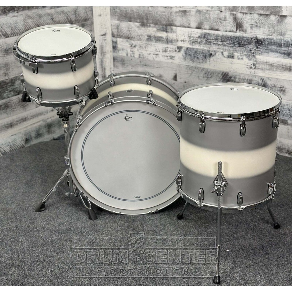 Gretsch Brooklyn 3pc Rock Drum Set Silver Mist Duco