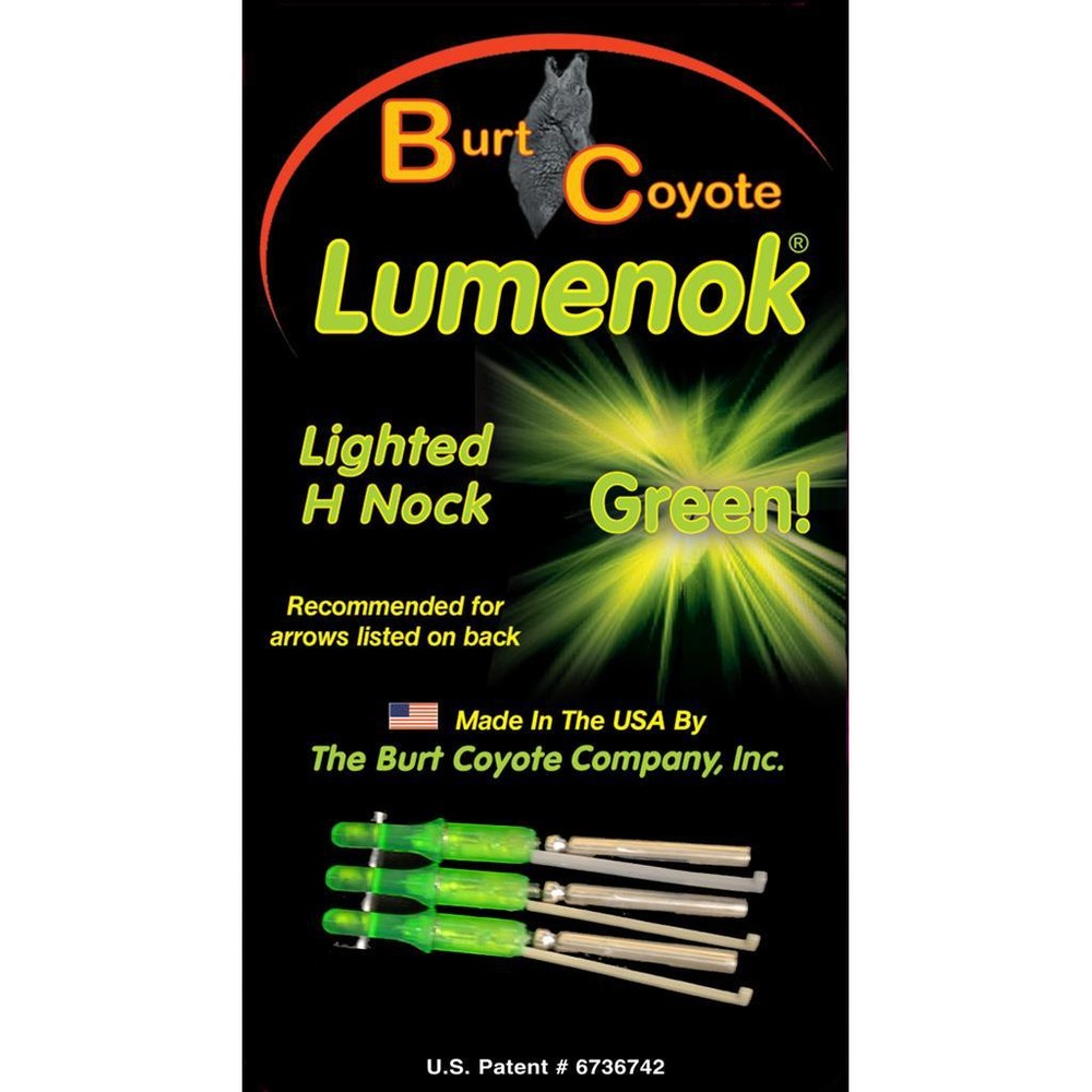 Lumenok Lighted H Nock Green 3 Pack
