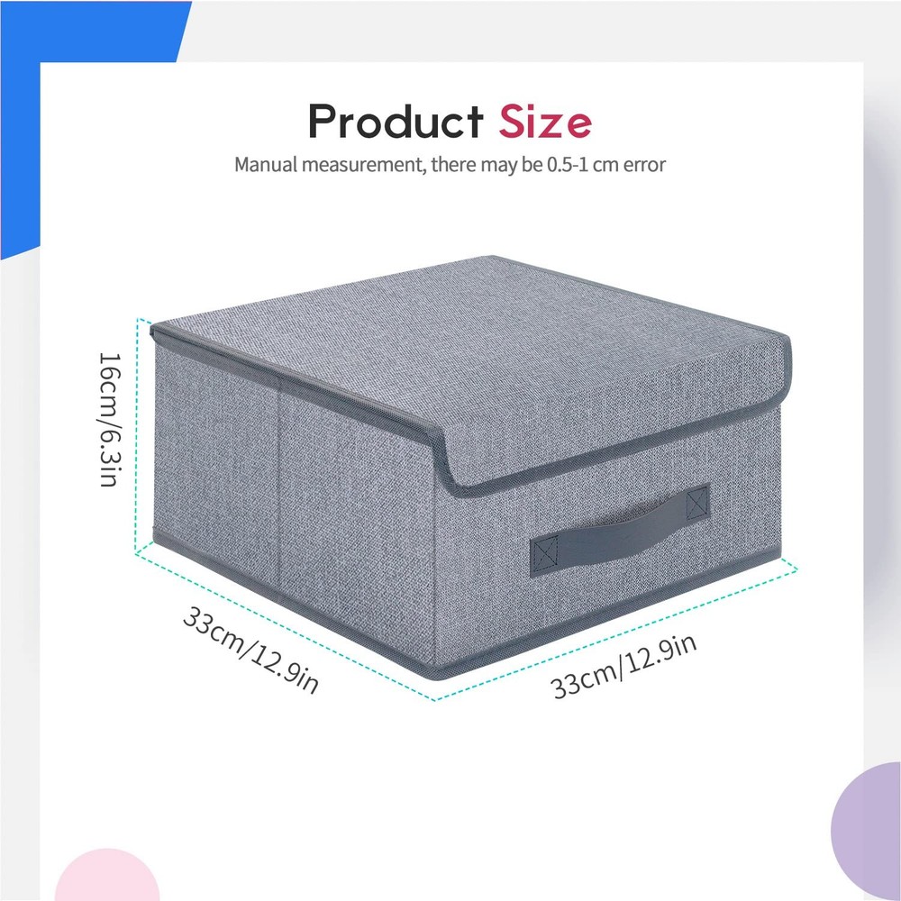 Foldable Storage Bins Cubes Boxes with Lid - Storage Box Cube Cubby Basket Cl...