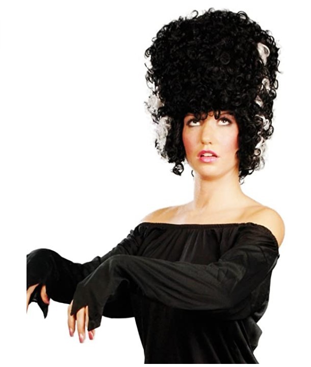 Mrs Frankenstein Wig - Black/White - Costume Accessory - One Size