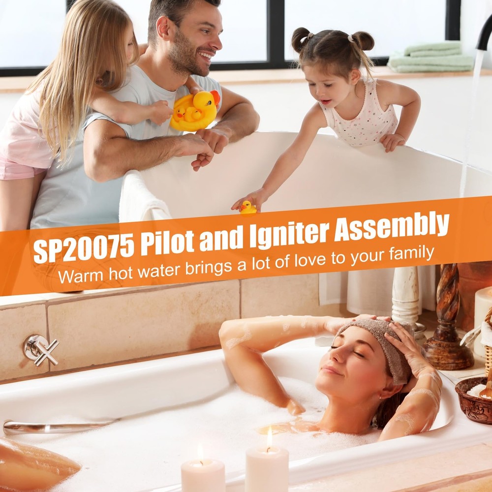 Upgraded SP20075 Pilot and Igniter Assembly Compatible with Rheem Water Heate...