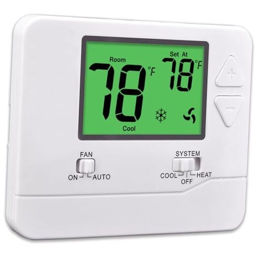 Non-Programmable Thermostat for House, Digital Energy-Saving Green Backlight